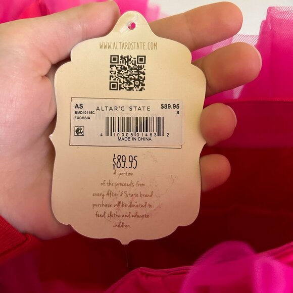 NWT Altar'd State Pink Strapless Mini Tulle Dress! - Picture 5 of 6
